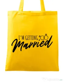 Sacosa personalizata Mireasa Im getting married Galben