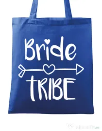 Sacosa personalizata Petrecerea burlacitelor Bride tribe Albastru regal