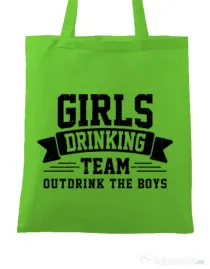 Sacosa personalizata Petrecerea burlacitelor Girls drinking team Verde