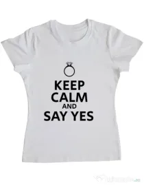 Tricou Mireasa ADLER Say yes Alb