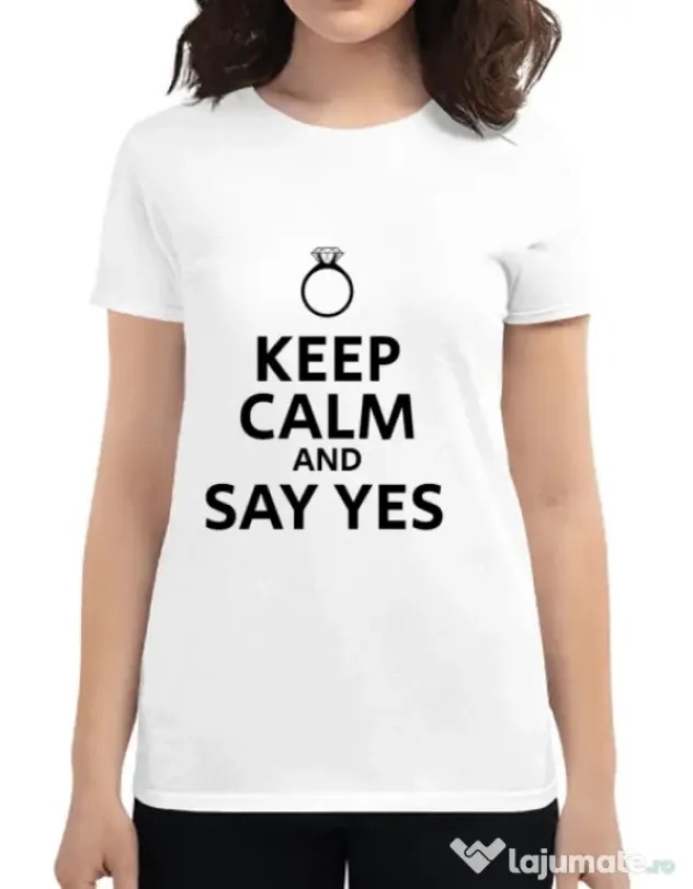Tricou Mireasa ADLER Say yes Alb