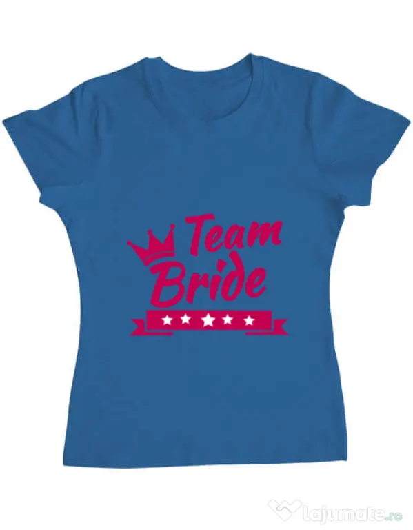 Tricou Petrecerea burlacitelor ADLER Team Bride Albastru azuriu