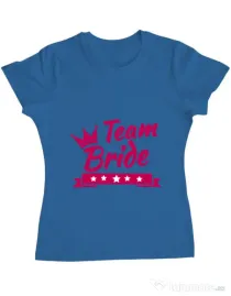 Tricou Petrecerea burlacitelor ADLER Team Bride Albastru azuriu