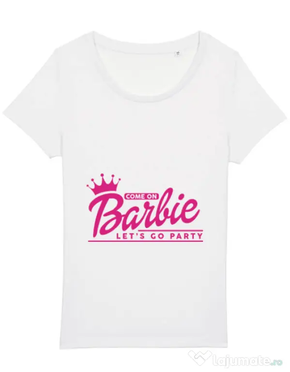 Tricou Petrecerea burlacitelor STANLEY STELLA Come on Barbie Alb