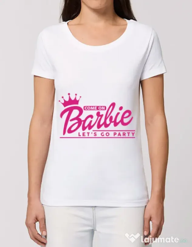 Tricou Petrecerea burlacitelor STANLEY STELLA Come on Barbie Alb