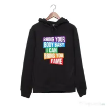 Hanorac personalizat negru unisex Bring your body