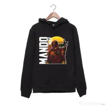 Hanorac personalizat negru unisex Mando way