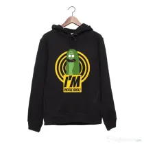 Hanorac personalizat negru unisex Pickle Rick
