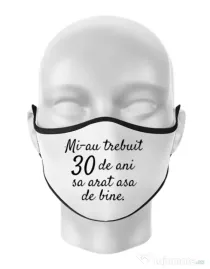 Masca personalizata reutilizabila 30 de ani Alb