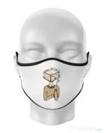 Masca personalizata reutilizabila Am I thinking outside the box Alb