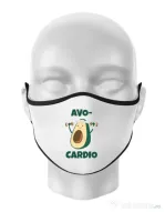 Masca personalizata reutilizabila Avo-cardio Alb