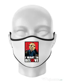 Masca personalizata reutilizabila Believe Jason Alb