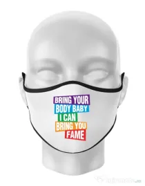 Masca personalizata reutilizabila Bring your body Alb