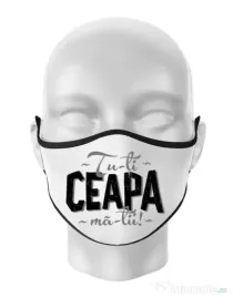 Masca personalizata reutilizabila Ceapa ma-tii Alb