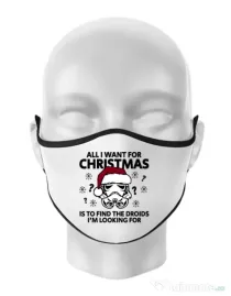 Masca personalizata reutilizabila Christmas Trooper Alb