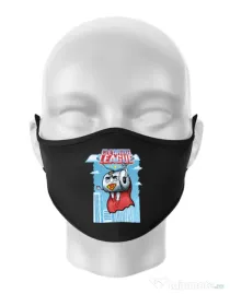 Masca personalizata reutilizabila Cleaning league toilet paper Negru