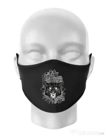 Masca personalizata reutilizabila Company of wolves Negru