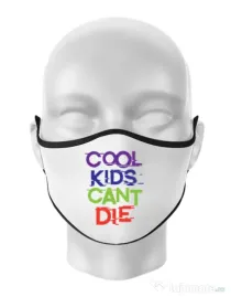 Masca personalizata reutilizabila Cool kids Alb