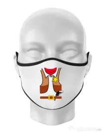 Masca personalizata reutilizabila Cowboy Suit 1 Alb