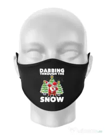 Masca personalizata reutilizabila Dabbing Santa Negru