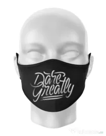 Masca personalizata reutilizabila Dare Greatly Negru