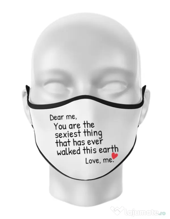 Masca personalizata reutilizabila Dear me Alb