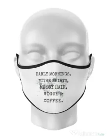 Masca personalizata reutilizabila Early mornings Alb