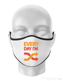 Masca personalizata reutilizabila Every day i'm shuffling Alb