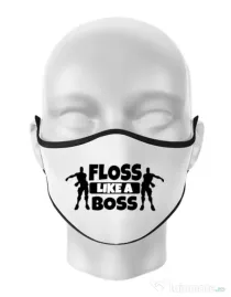 Masca personalizata reutilizabila Floss like a boss Alb