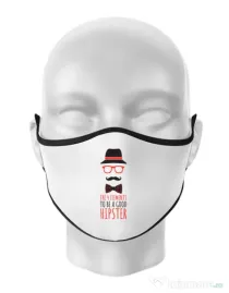 Masca personalizata reutilizabila Good hipster Alb