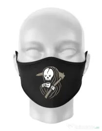 Masca personalizata reutilizabila Grim reaper love coffee Negru