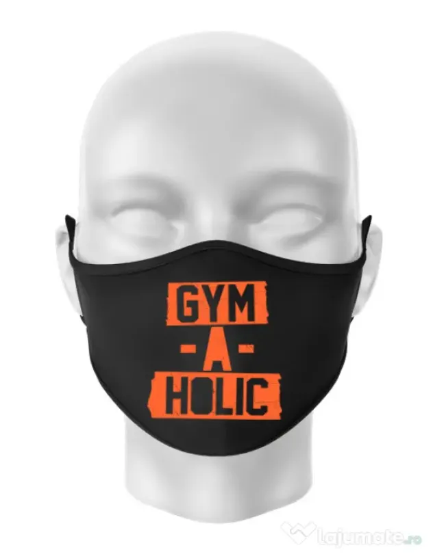 Masca personalizata reutilizabila Gymaholic Negru