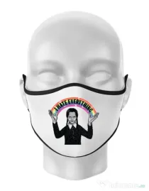 Masca personalizata reutilizabila I hate everything Alb