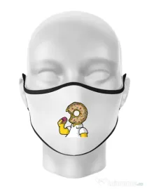 Masca personalizata reutilizabila I Like Donut Alb