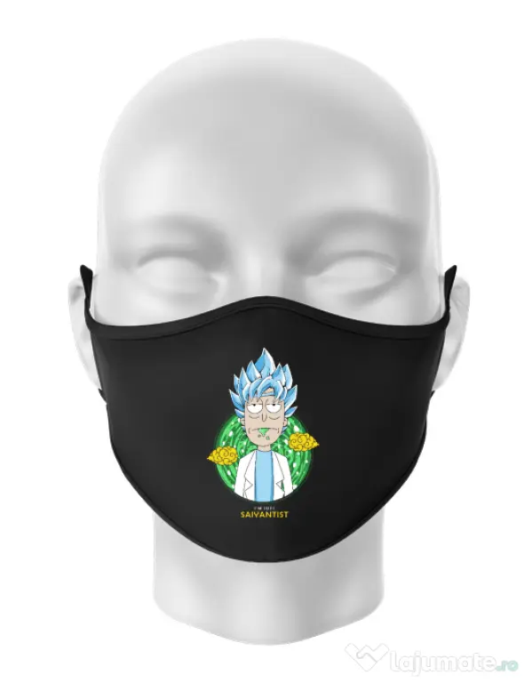 Masca personalizata reutilizabila I'm just saiyantist Negru