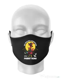 Masca personalizata reutilizabila It’s a parrot thing Negru