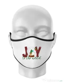 Masca personalizata reutilizabila Joy to the world Alb