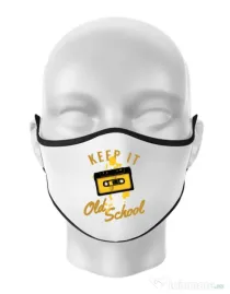 Masca personalizata reutilizabila Keep it old school Alb