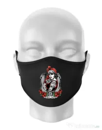 Masca personalizata reutilizabila Lady luck Negru
