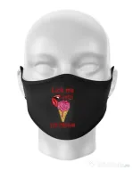 Masca personalizata reutilizabila Lick me until ice cream Negru