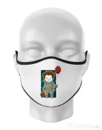 Masca personalizata reutilizabila Little clown Alb