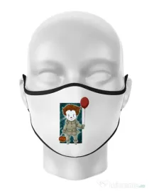 Masca personalizata reutilizabila Little clown Alb