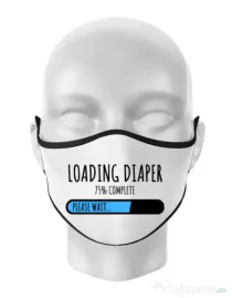 Masca personalizata reutilizabila Loading diaper Alb