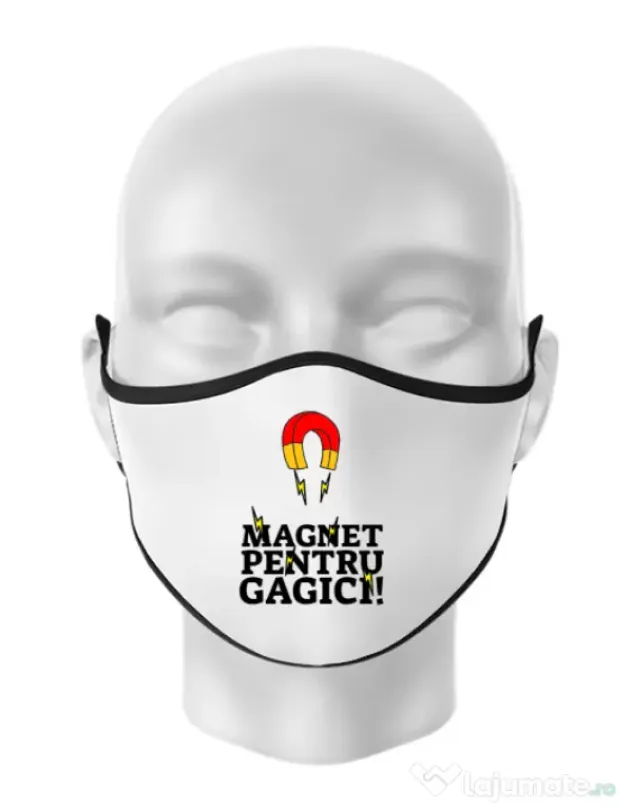 Masca personalizata reutilizabila Magnet pentru gagici Alb