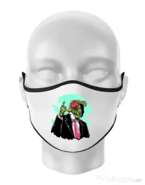 Masca personalizata reutilizabila Make zombies great again Alb