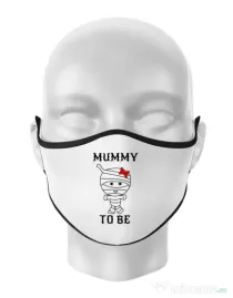 Masca personalizata reutilizabila Mummy to be girl Alb