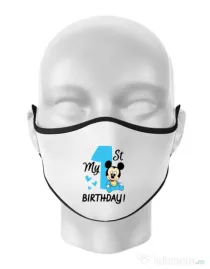 Masca personalizata reutilizabila My first birthday Alb