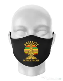 Masca personalizata reutilizabila Namaste motherfucker Negru