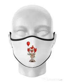 Masca personalizata reutilizabila NICE CLOWN Alb