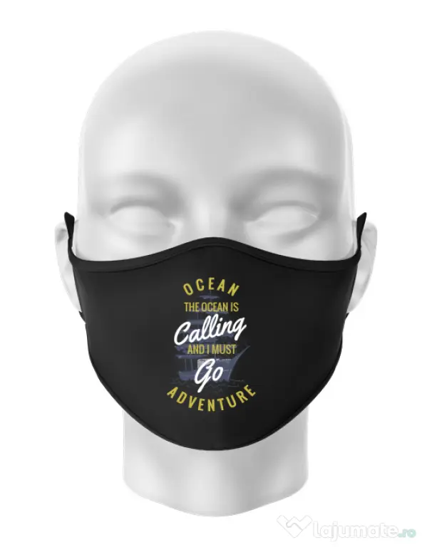 Masca personalizata reutilizabila Ocean adventure Negru
